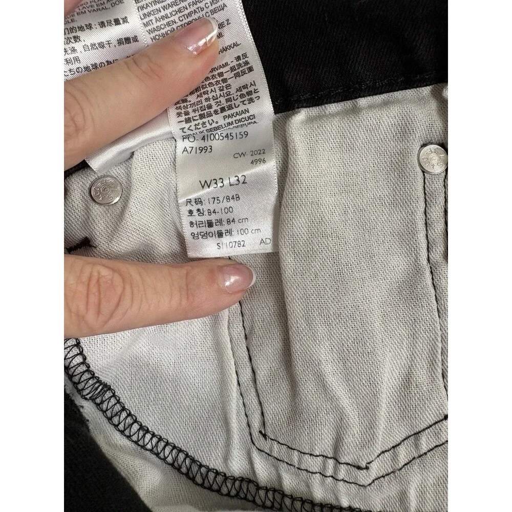 Levi’s 502 Taper Fit Black Jeans Men’s 33x32 Stretch Denim EUC